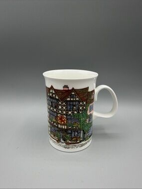 Vintage Dunoon Ceramics Bone China Cup Village Inn’s Design Sue Scullard England